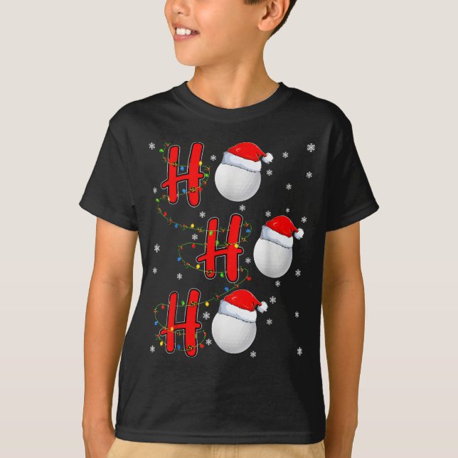 Camiseta Golf Ball Santa Hat Ho Ho Ho Men Women Christmas X (Frente)