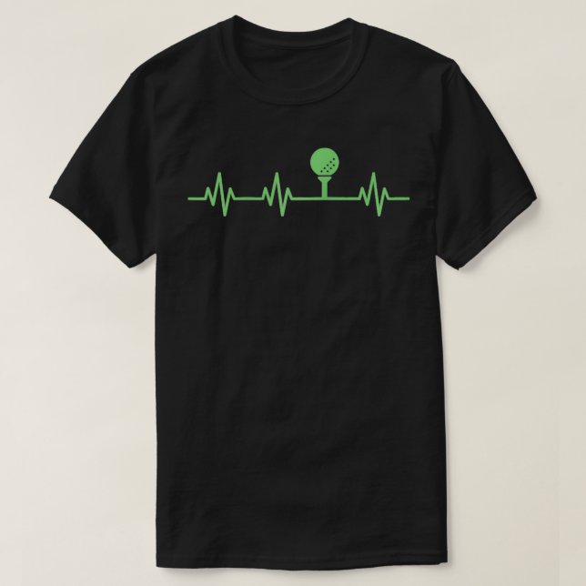 Camiseta Golf Ball Tee Lifeline Heartbeat Heartbeat Simple (Frente do Design)