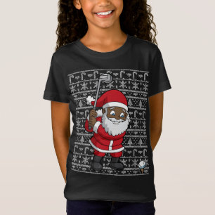 Camiseta Golf Black African Papai Noel Golfing Go