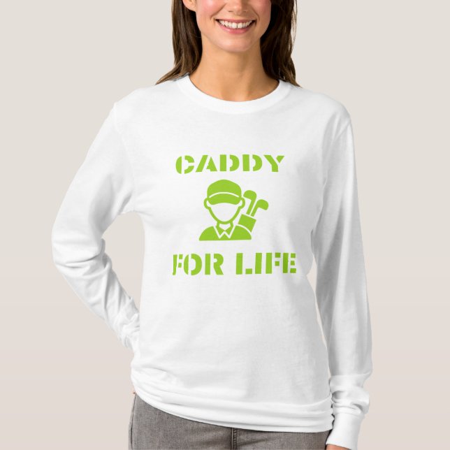 Camiseta Golf Caddy for Life Quote Lime Green (Frente)