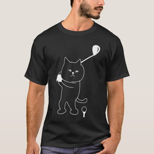Camiseta Golf Cat Dad Men Golfing Golfer Club Balls Putting (Frente)