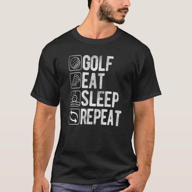 Camiseta Golf Coma Dormir Repete Ditos Roupa Golf Citação (Frente)