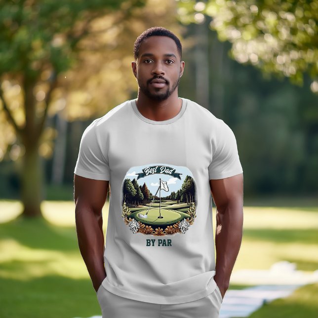 Camiseta Golf Course Club e Ball Best Pai de Par (Golf Course with Club and Golf Ball "Best Dad by Par"  T-Shirt)