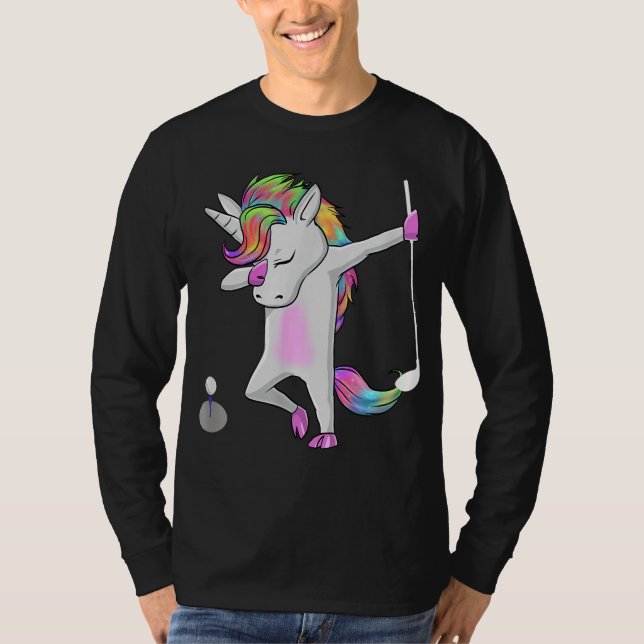 Camiseta Golf Dabbing Unicorn Funny Dab Dance Funny Gift (Frente)