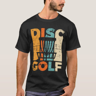 Camiseta Golf de Disco Retroativo Dourado de Golfe de Disco