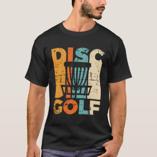 Camiseta Golf de Disco Retroativo Dourado de Golfe de Disco