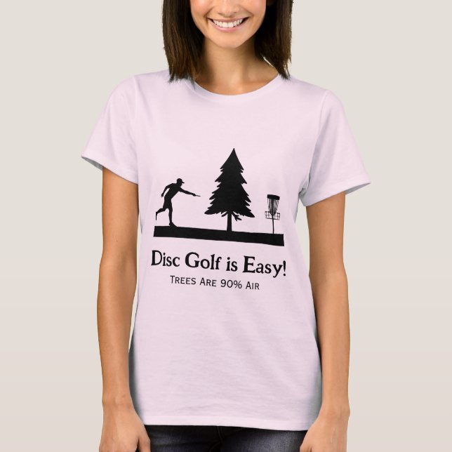 Camiseta Golf de Disco Rosa Engraçado Putando com obstáculo (Frente)