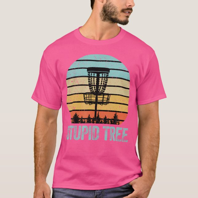 Camiseta Golf Disco de Árvore Estúpida Engraçado de Golfe D (Frente)