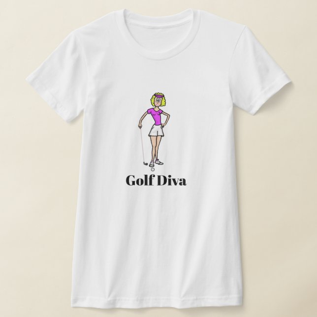 Camiseta Golf Diva Blonde Golfer T-Shirt (Postura )