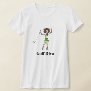 Camiseta Golf Diva Brunette Golfer T-Shirt