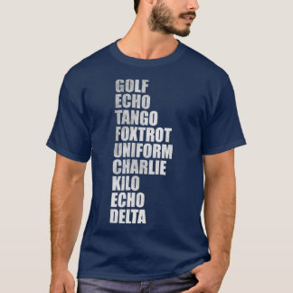 Camiseta Golf echo tango foxtrot uniforme charlie kilo echo
