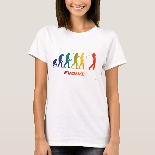 Camiseta Golf Evolution Silhouette Swing Design (Frente)