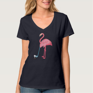 Camiseta Golf Flamingo Lover Gift Floral Women Men Engraçad