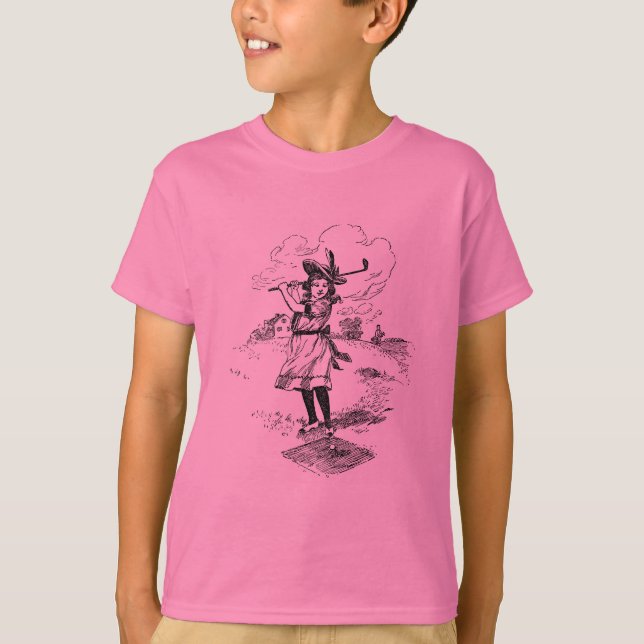 Camiseta Golf Girl Golfing Vintage Art (Frente)