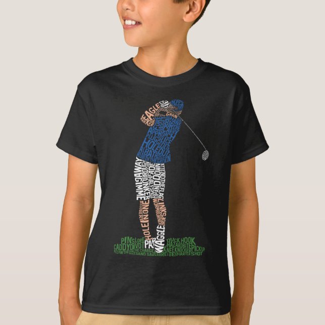 Camiseta Golf Golfer Golfing Art Shirt (Frente)