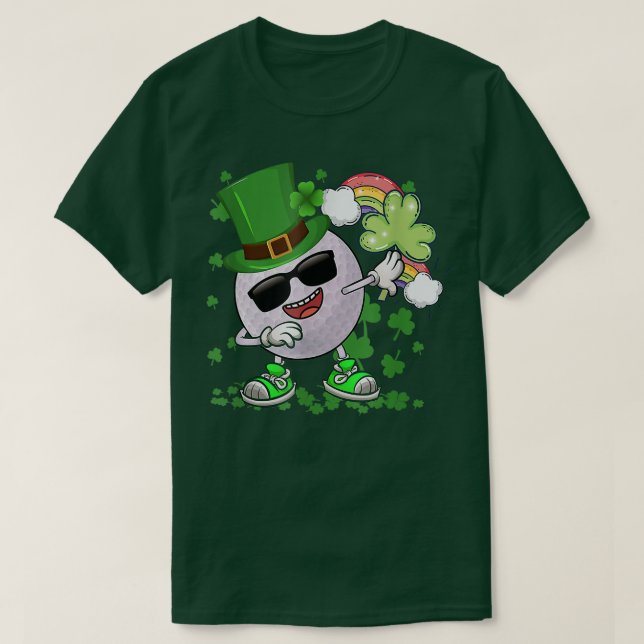 Camiseta Golf Leprechaun Dabbing em torno de camrochas Ruas (Frente do Design)