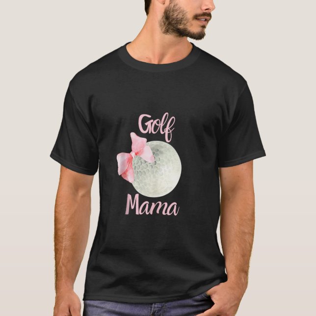 Camiseta Golf Mãe Mama Arco Cor-de-Rosa Coquetel Pré-Disque (Frente)