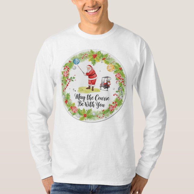 Camiseta Golf maio o curso estará com seu tema de Natal (Frente)