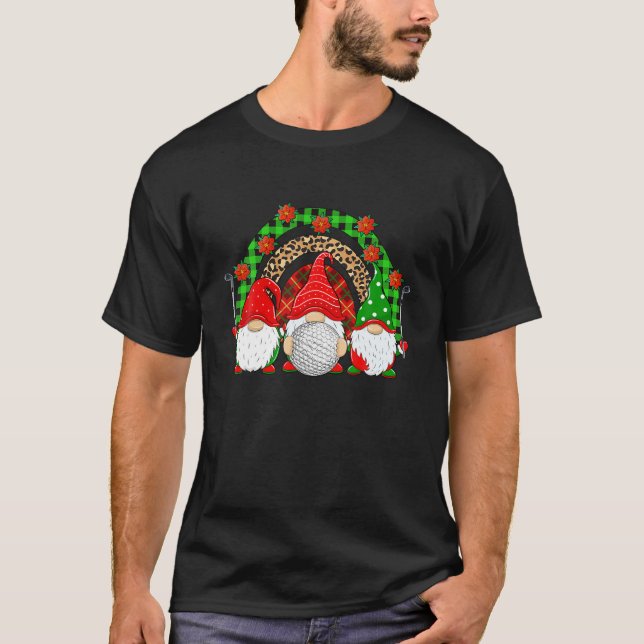 Camiseta Golf Natal Gnomos Golf Player Xmas (Frente)