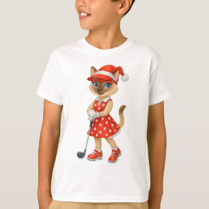 Camiseta Golf Natal temático para Festa de Amantes de Gatos