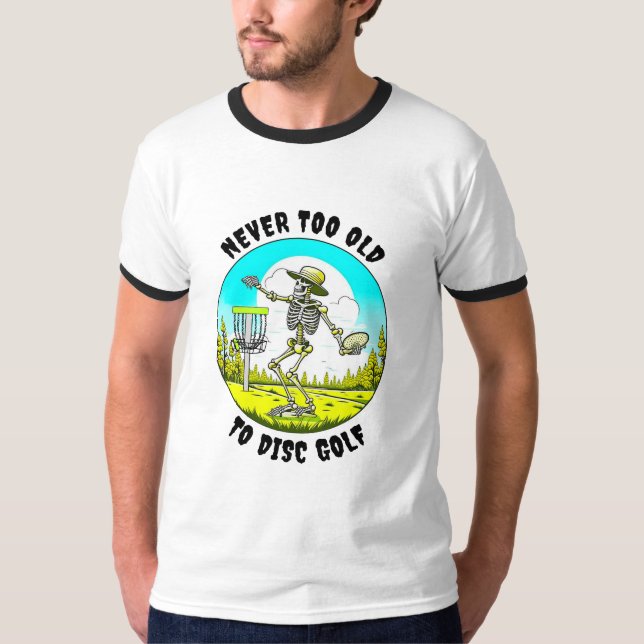 Camiseta Golf Nunca Muito Antigo para Disco | Descamação do (Frente)