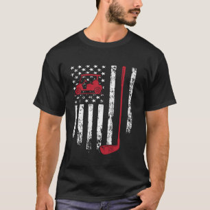 Camiseta Golf Player Patriótico Americano Golfer USA Flag G