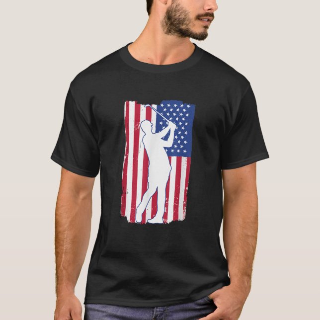 Camiseta Golf Player USA Team Treinador americano Flag Amer (Frente)