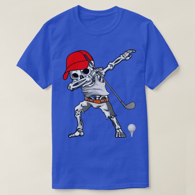 Camiseta Golf Skeleton Halloween Men Boys Kids Halloween Co (Frente do Design)