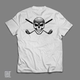 Camiseta Golf Skull Crossbones - Edgy Pirate Golfer