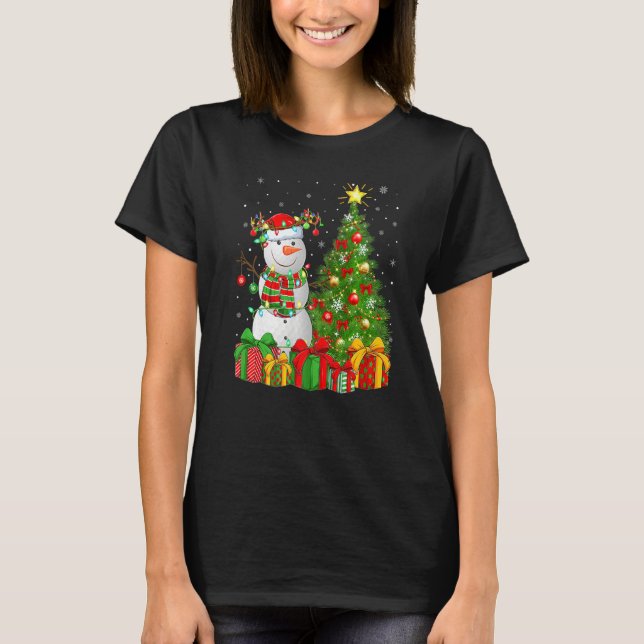 Camiseta Golf Sports Lighting Xmas Tree Snowman Cristo Golf (Frente)