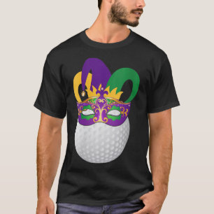 Camiseta Golf Vestindo Mardi Gras Carnaval Mask Golf Lover