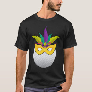 Camiseta Golf Vestindo Mardi Gras Engraçado Máscara do Carn
