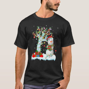 Camiseta Golf Xmas Tree Lighting Snowman Golf Natal