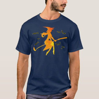 Camiseta Golfe Bruxa Andando Golfe Dia de as Bruxas engraça