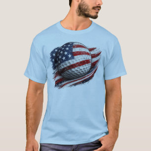 Camiseta Golfe da Bandeira Patriótica Americana