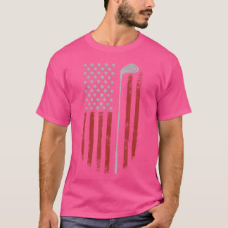 Camiseta Golfe De Bandeira Da América Retrô Para Golfe Funn