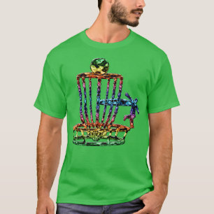 Camiseta Golfe de Disco Colorido Abstrato de Golfe de Disco