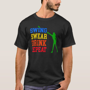 Camiseta Golfe De Disco Nadando Golfe De Repetição De Bebid