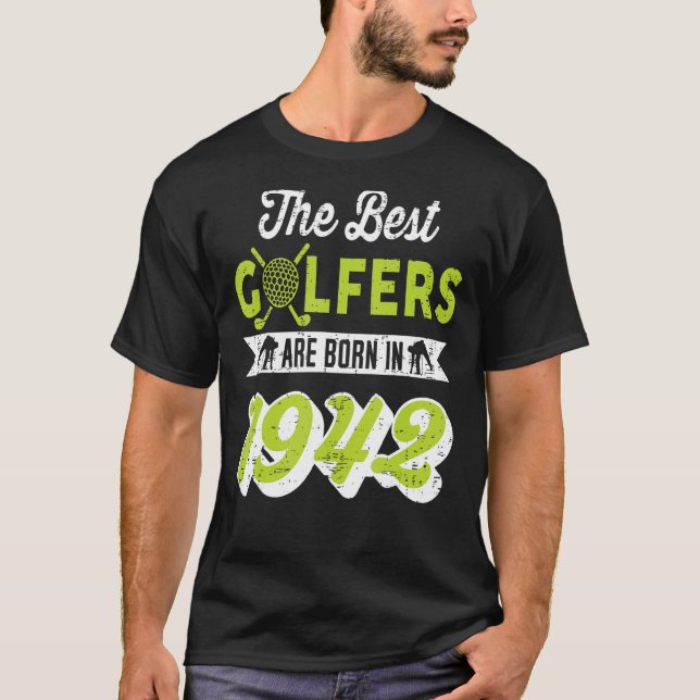 Camiseta Golfe de Golfe de 1942, 80, Aniversário, de 80 ano (Frente)