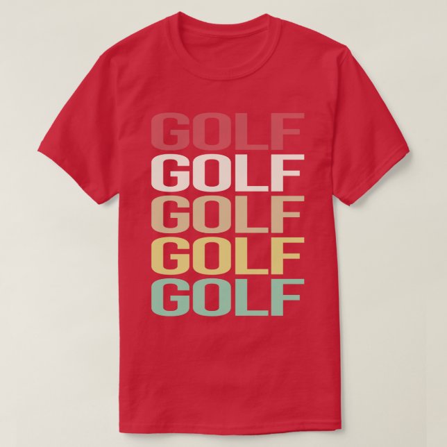 Camiseta Golfe de Golfe de Golfe de Texto Colorido (Frente do Design)