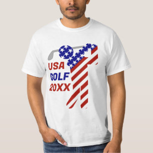 Camiseta GOLFE DE HOMENS Patriótico DOS EUA
