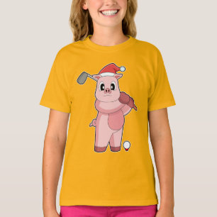 Camiseta Golfe de Natal de Suíno