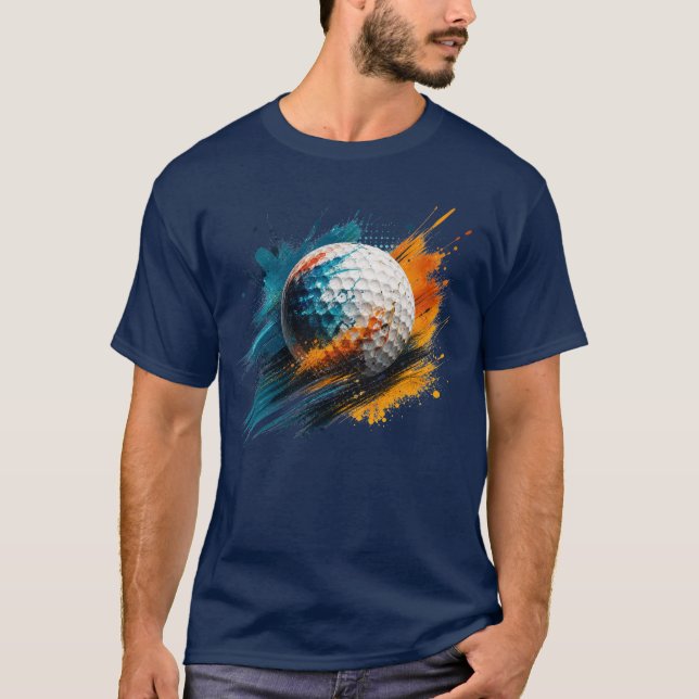 Camiseta Golfe de respingo de pintura abstrata (Frente)