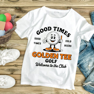 Camiseta Golfe de Tee ouro Boas Tempos Fria Bebidas