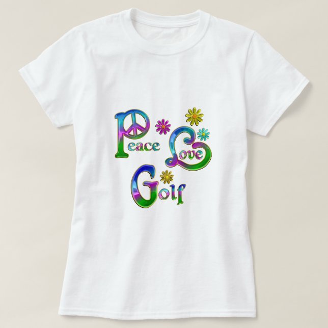 Camiseta Golfe do amor da paz (Frente do Design)