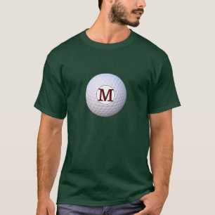 Camiseta Golfe Do Monograma Da Bola De Golfe Nos Verdes