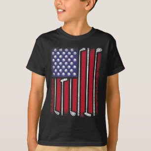 Camiseta Golfe Engraçado Bandeira Americana Golf Player Vin