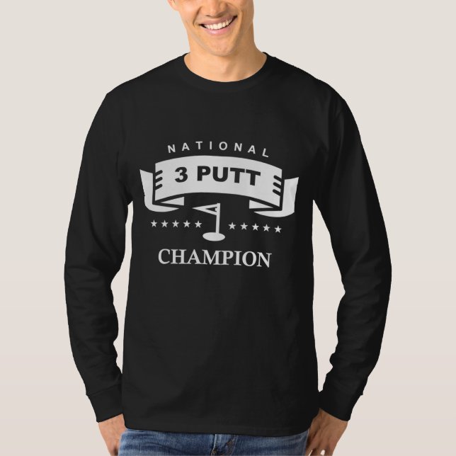 Camiseta Golfe engraçado do campeão nacional de três pontas (Frente)