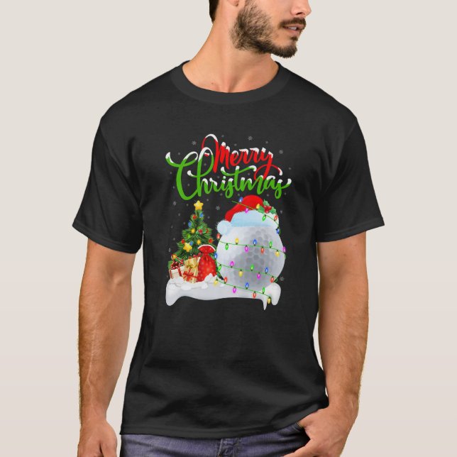 Camiseta Golfe Engraçado Esportivo Lover Xmas Iluminação Go (Frente)