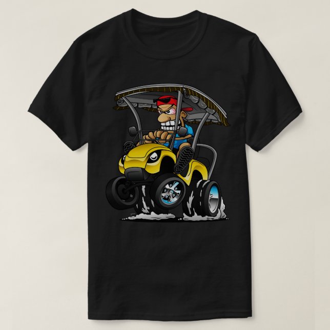 Camiseta Golfe Engraçado Golf Hotrod Ping a Wheelie Ton 9 (Frente do Design)